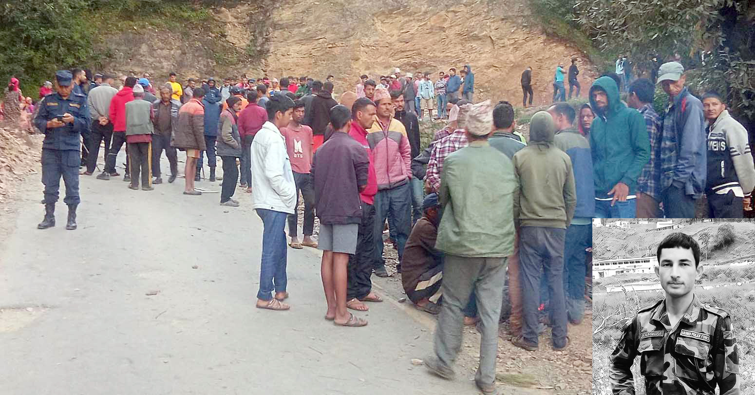 गाडीको ठक्करबाट सशस्त्र प्रहरीको मृत्यु, दशरथचन्द राजमार्ग अवरुद्ध