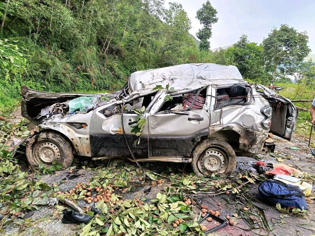 सिन्धुपाल्चोकमा स्कारपियो दुर्घटना हुँदा दुई जनाको मृत्यु,पाँच गम्भीर घाइते 